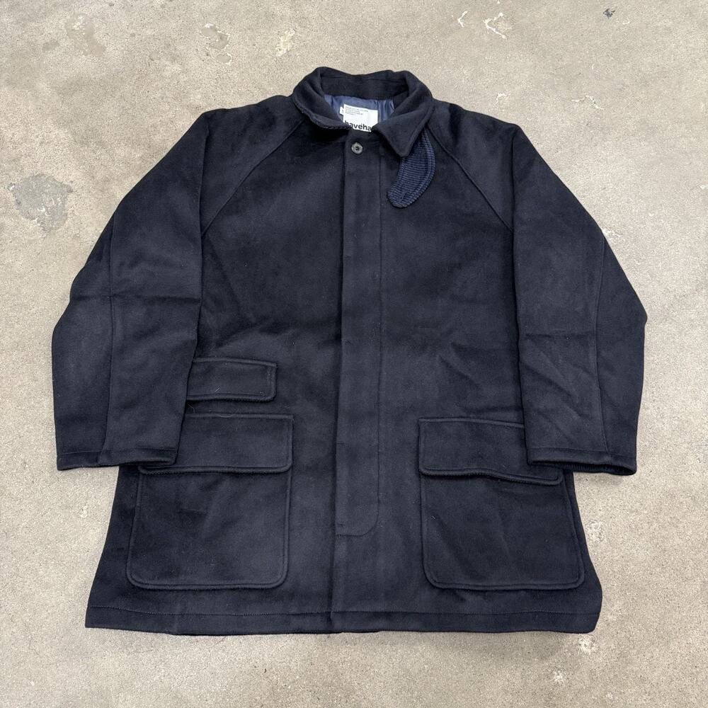 Havehad City Wool City Overcoat Lined Navy Mens Size 1